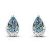 Thumbnail Image 0 of Natural Aquamarine Stud Earrings 1/20 ct tw Diamonds 10K White Gold