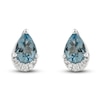 Thumbnail Image 1 of Natural Aquamarine Stud Earrings 1/20 ct tw Diamonds 10K White Gold