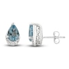 Thumbnail Image 1 of Natural Aquamarine Stud Earrings 1/20 ct tw Diamonds 10K White Gold