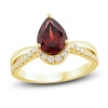 Thumbnail Image 1 of Natural Garnet Ring 1/5 ct tw Diamonds 10K Yellow Gold