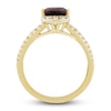 Thumbnail Image 2 of Natural Garnet Ring 1/5 ct tw Diamonds 10K Yellow Gold