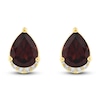 Thumbnail Image 1 of Natural Garnet Stud Earrings 1/10 ct tw Diamonds 10K Yellow Gold