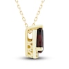 Thumbnail Image 2 of Natural Garnet Pendant Necklace 1/20 ct tw Diamonds 10K Yellow Gold 18"