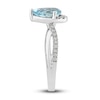 Thumbnail Image 3 of Natural Aquamarine Ring 1/5 ct tw Diamonds 10K White Gold
