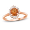 Thumbnail Image 0 of Natural Fire Opal Ring 1/6 ct tw Diamonds 10K Rose Gold