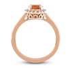 Thumbnail Image 1 of Natural Fire Opal Ring 1/6 ct tw Diamonds 10K Rose Gold