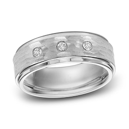 Diamond Wedding Band 1/6 ct tw Round Cobalt