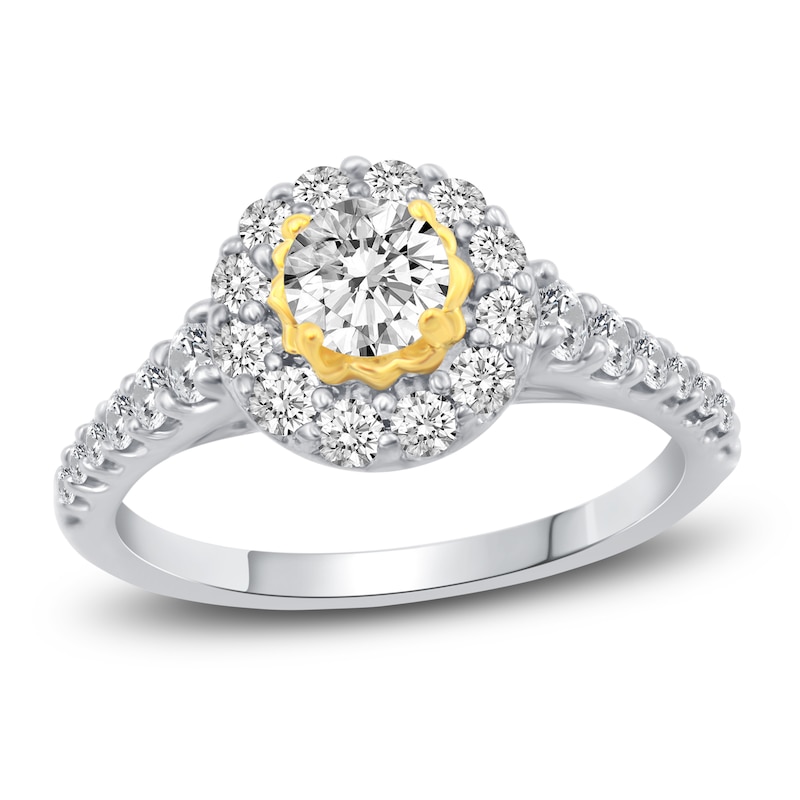 Diamond Engagement Ring 1 ct tw Round 14K Two-Tone Gold
