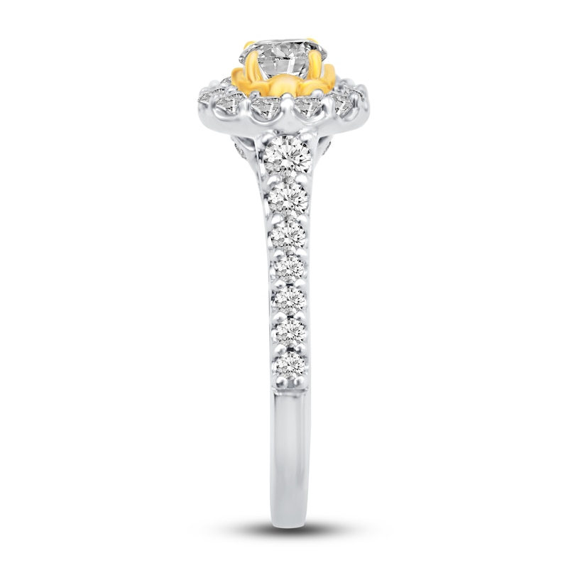 Main Image 3 of Diamond Engagement Ring 1 ct tw Round 14K Two-Tone Gold