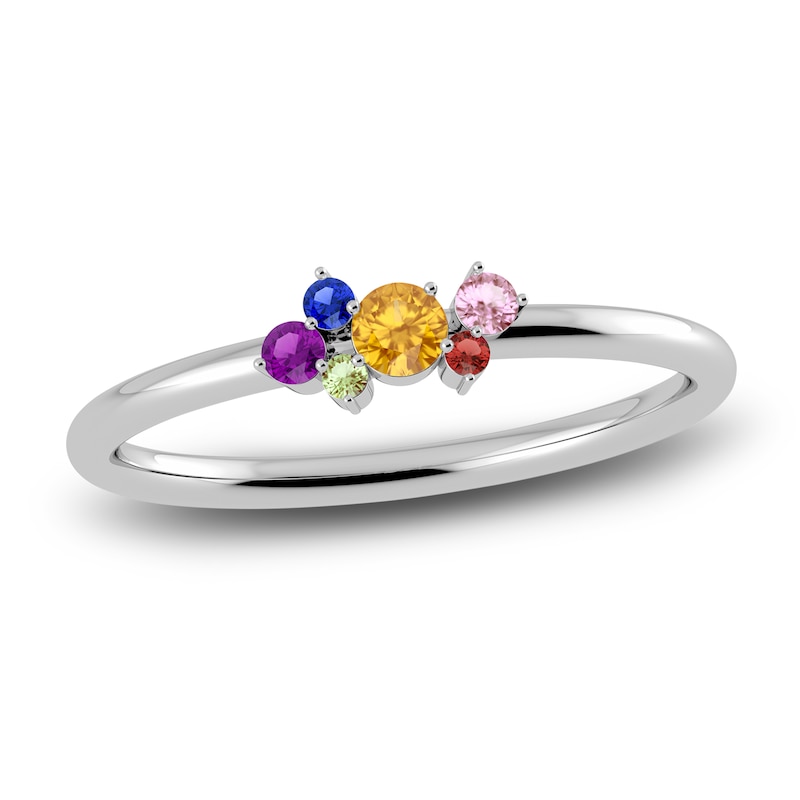 Main Image 1 of Juliette Maison Natural Multi-Gemstone Constellation Ring 10K White Gold