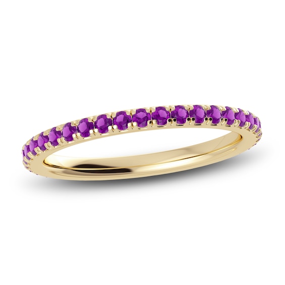 Juliette Maison Natural Amethyst Eternity Ring 10K Yellow Gold
