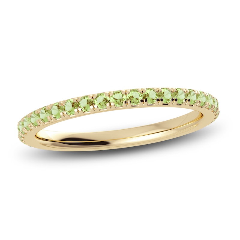 Juliette Maison Natural Peridot Eternity Ring 10K Yellow Gold