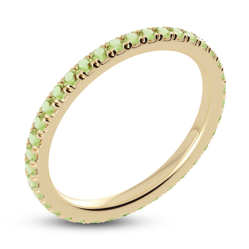 Juliette Maison Natural Peridot Eternity Ring 10K Yellow Gold