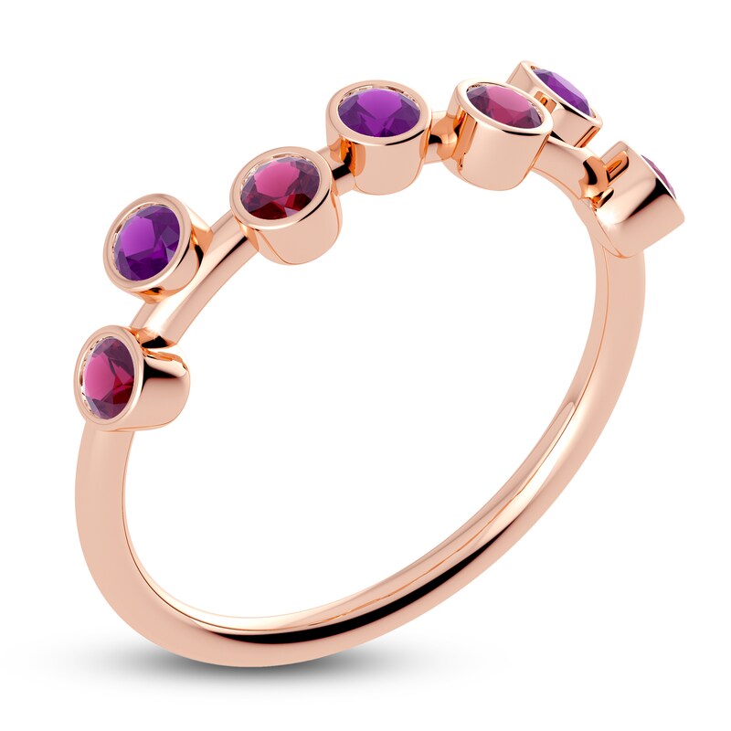 Main Image 2 of Juliette Maison Natural Amethyst & Natural Rhodolite Garnet Ring 10K Rose Gold