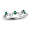 Thumbnail Image 1 of Juliette Maison Natural Emerald & Natural White Sapphire Ring 10K White Gold