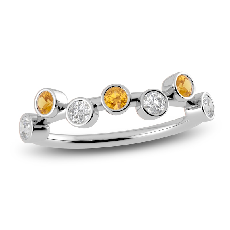 Main Image 1 of Juliette Maison Natural Citrine & Natural White Sapphire Ring 10K White Gold