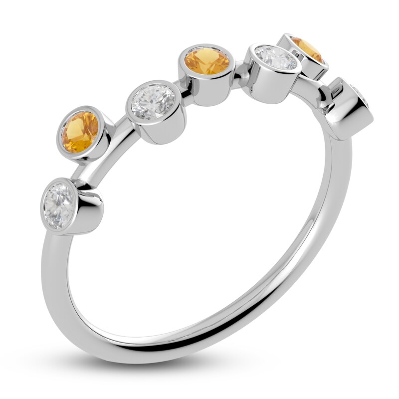 Main Image 2 of Juliette Maison Natural Citrine & Natural White Sapphire Ring 10K White Gold