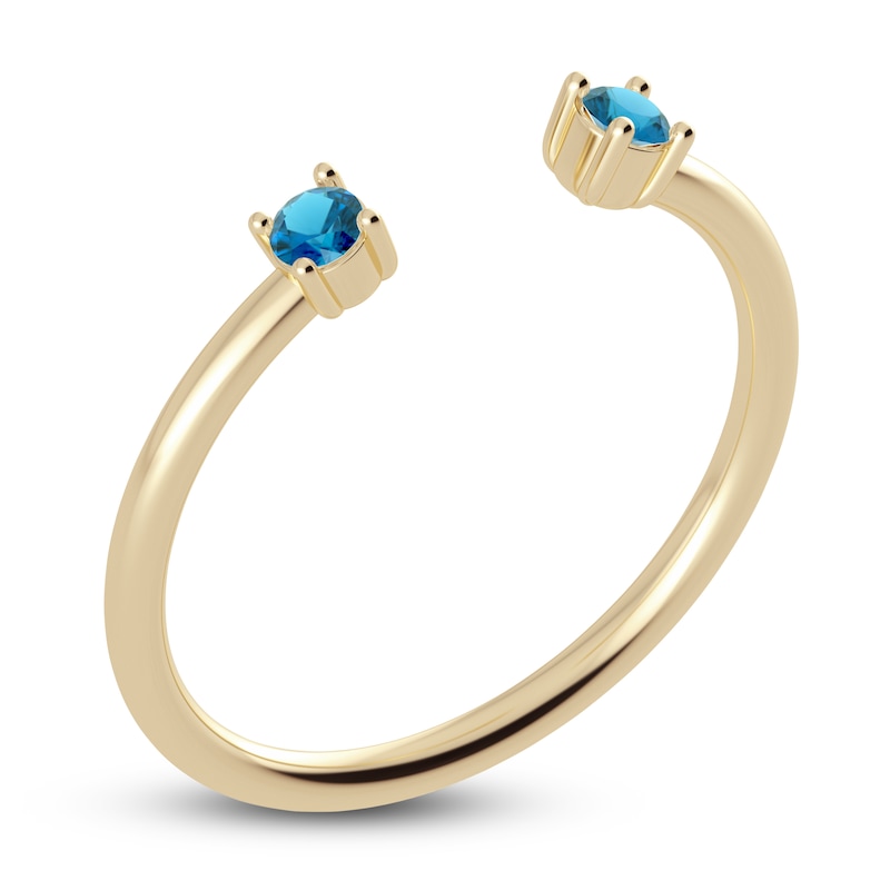 Main Image 2 of Juliette Maison Natural Blue Zircon Cuff Ring 10K Yellow Gold
