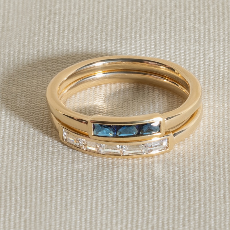 Main Image 4 of Juliette Maison Natural Pink Tourmaline Baguette Bar Ring 10K Yellow Gold