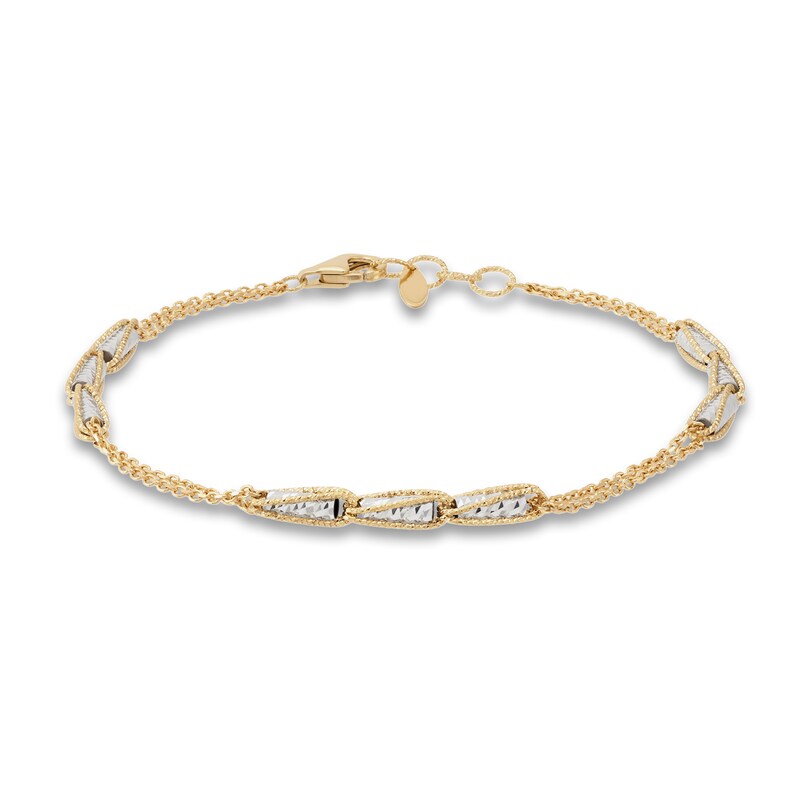 Italia D'Oro Rolo Chain Bracelet 14K Two-Tone Gold 7"