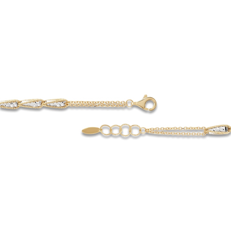 Italia D'Oro Rolo Chain Bracelet 14K Two-Tone Gold 7"
