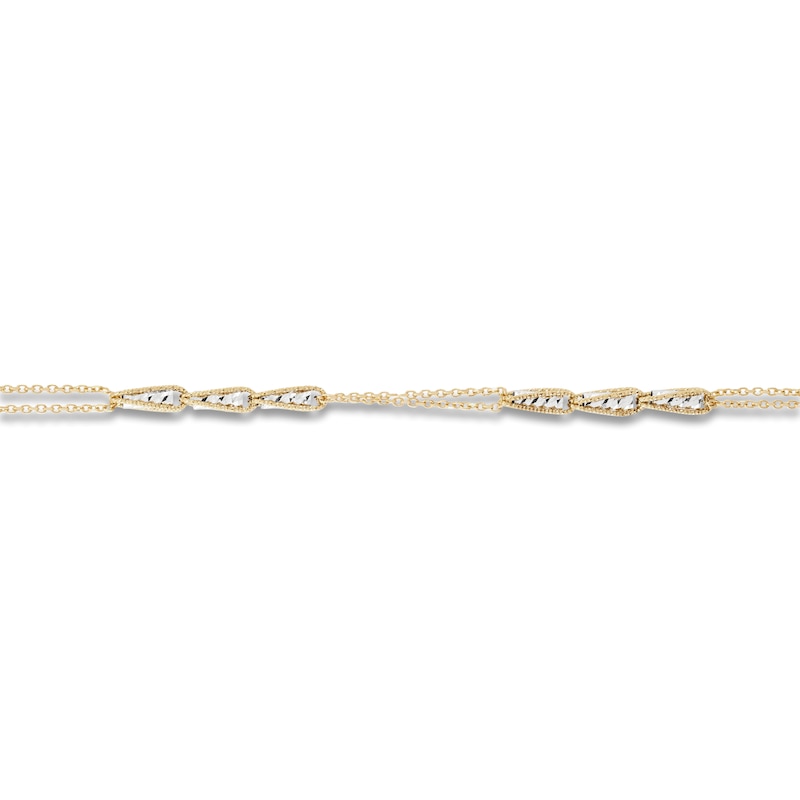 Italia D'Oro Rolo Chain Bracelet 14K Two-Tone Gold 7"