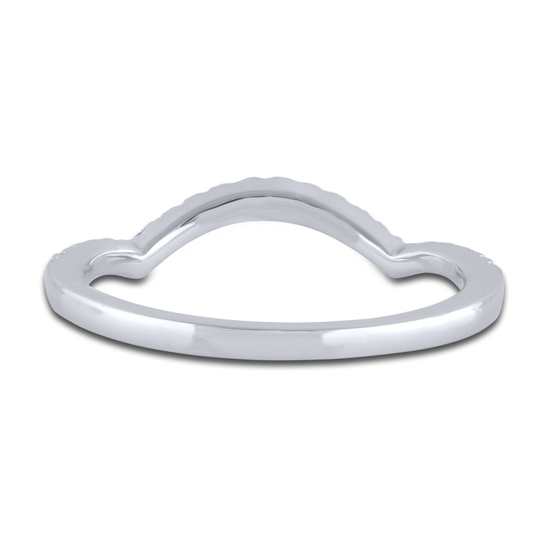 Main Image 3 of Diamond Contour Wedding Band 1/8 ct tw Round 14K White Gold
