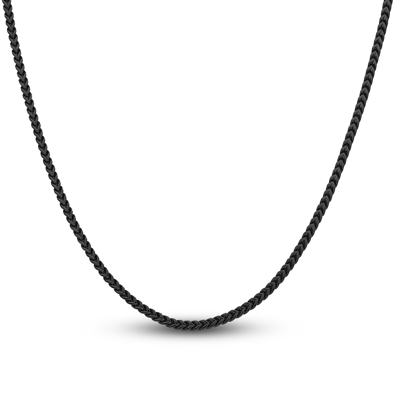 Main Image 1 of Men's Solid Franco Chain Necklace Black Ion-Plated Stainless Steel 18" 2.5mm
