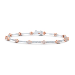 Pnina Tornai Diamond Bracelet 1 ct tw Round 14K Two-Tone Gold 7.25"