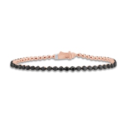 Pnina Tornai Black Diamond Tennis Bracelet 3 ct tw Round 14K Rose Gold 7"
