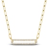 Thumbnail Image 1 of Shy Creation Diamond Paperclip Necklace 1/4 ct tw Round 14K Yellow Gold 18" SC55023560