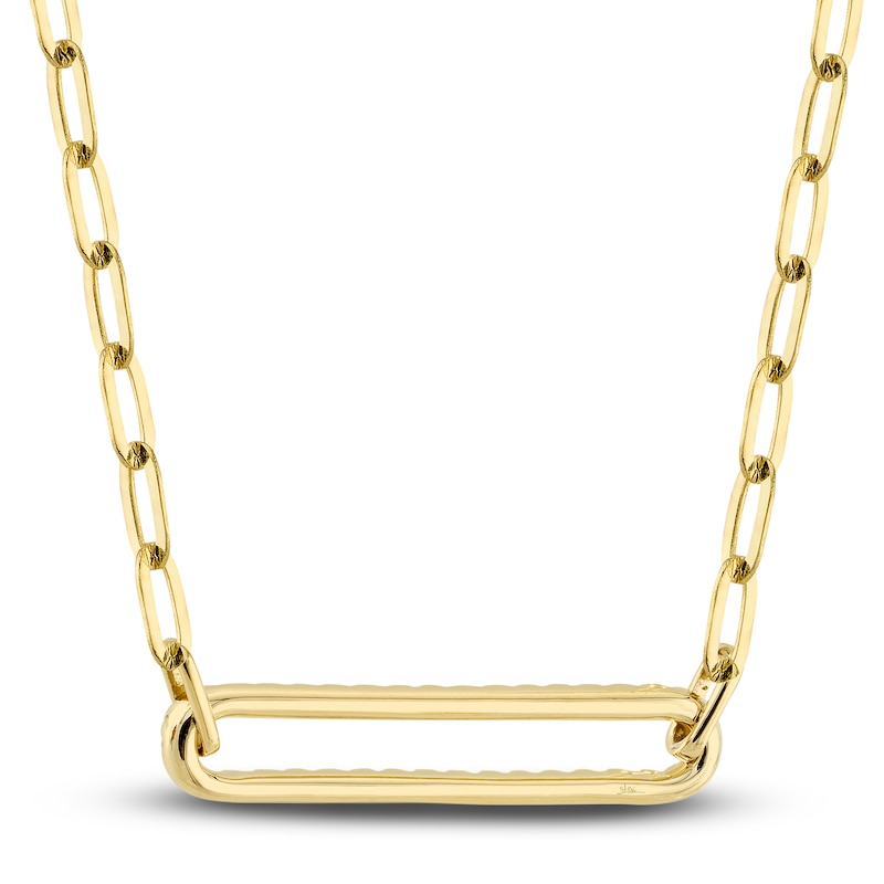 Main Image 3 of Shy Creation Diamond Paperclip Necklace 1/4 ct tw Round 14K Yellow Gold 18" SC55023560