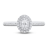 Thumbnail Image 3 of Diamond Engagement Ring 1/3 ct tw Oval/Round 14K White Gold