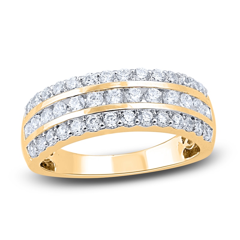 Main Image 1 of Diamond 3-Row Anniversary Band 1 ct tw Round 14K Yellow Gold