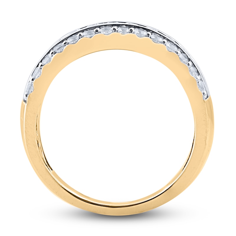Main Image 2 of Diamond 3-Row Anniversary Band 1 ct tw Round 14K Yellow Gold