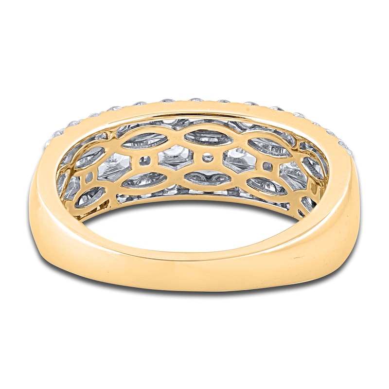 Main Image 3 of Diamond 3-Row Anniversary Band 1 ct tw Round 14K Yellow Gold