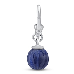 Charm'd by Lulu Frost 10K White Gold 9MM Blue Lab-Created Sapphire Birthstone Charm