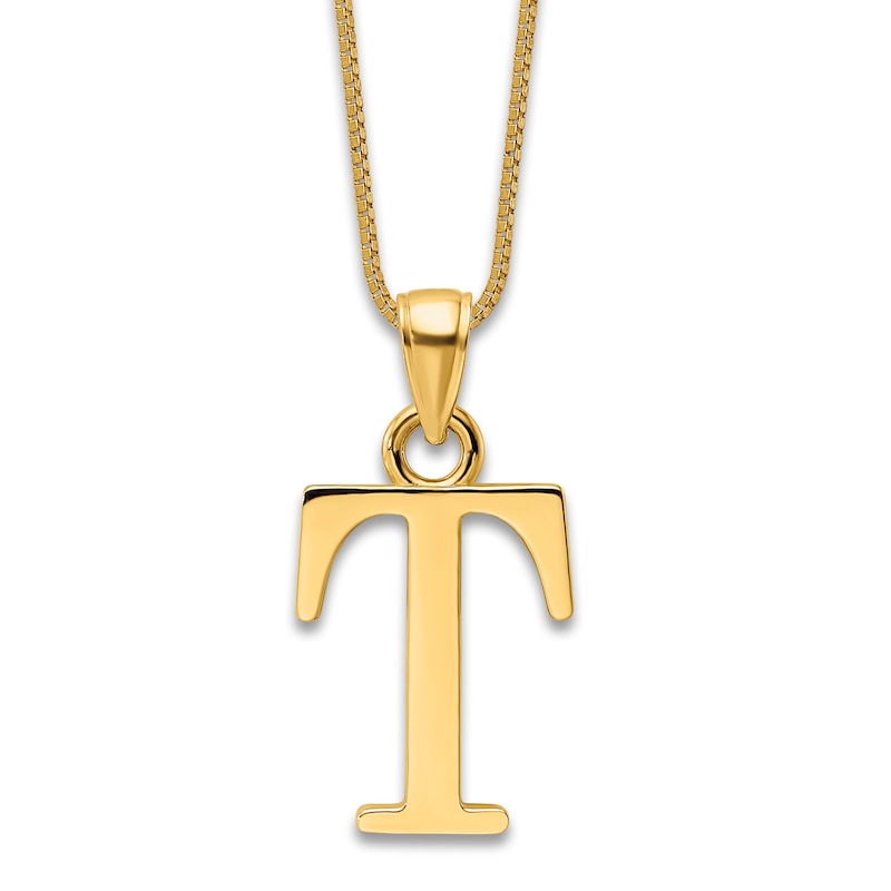 Main Image 1 of Initial T Necklace 14K Yellow Gold 18&quot;