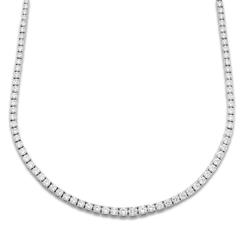 Main Image 1 of Diamond Tennis Necklace 10 ct tw Round 18K White Gold 16"