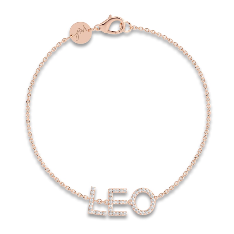 Main Image 1 of Juliette Maison Diamond Station Name Bracelet 3/8 ct tw Round 10K Rose Gold
