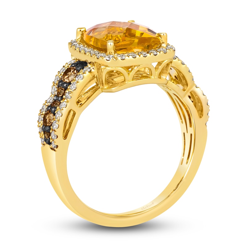 Main Image 2 of Le Vian Natural Citrine Ring 3/4 ct tw Diamonds 14K Honey Gold