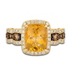 Thumbnail Image 3 of Le Vian Natural Citrine Ring 3/4 ct tw Diamonds 14K Honey Gold