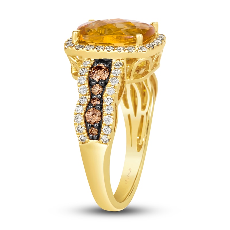 Main Image 4 of Le Vian Natural Citrine Ring 3/4 ct tw Diamonds 14K Honey Gold