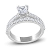 Thumbnail Image 3 of Diamond Bridal Set 1-3/8 ct tw Princess/Round 14K White Gold