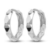 Thumbnail Image 2 of Diamond-Cut Huggie Hoop Earrings 14K White Gold 14mm