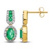 Thumbnail Image 0 of Natural Emerald Earrings 1/3 ct tw Diamonds 14K Yellow Gold