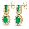 Thumbnail Image 1 of Natural Emerald Earrings 1/3 ct tw Diamonds 14K Yellow Gold