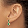 Natural Emerald Earrings 1/3 ct tw Diamonds 14K Yellow Gold