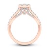 Thumbnail Image 4 of Diamond Oval Engagement Ring 1 ct tw Round 14K Rose Gold