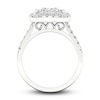 Thumbnail Image 4 of Diamond Cushion Engagement Ring 1-1/2 ct tw Round 14K White Gold